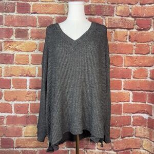 Women's V-Neck Gray Sweater